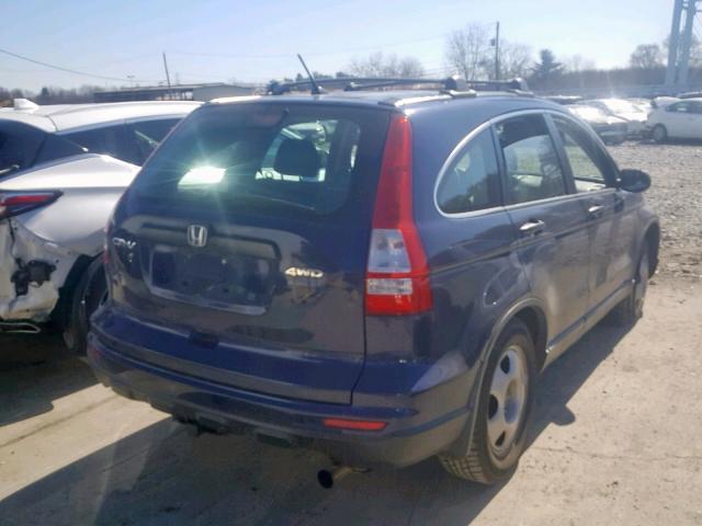 5J6RE4H33AL011065 - 2010 HONDA CR-V LX BLUE photo 4