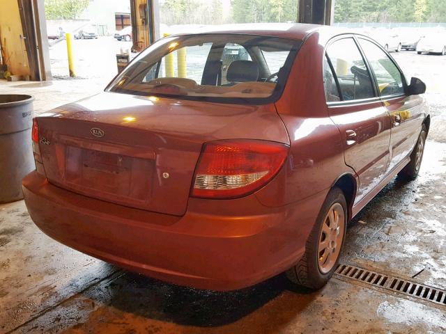 KNADC125X56361227 - 2005 KIA RIO RED photo 4