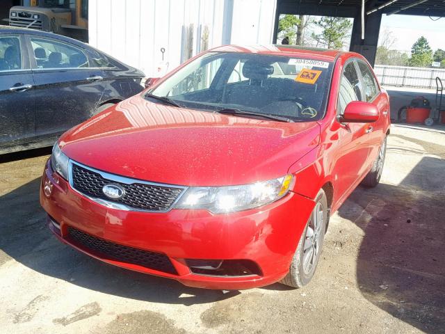 KNAFU4A28D5680113 - 2013 KIA FORTE EX RED photo 2