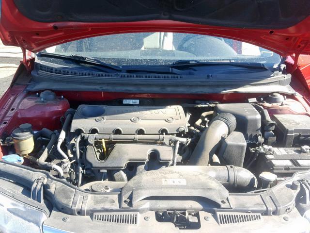 KNAFU4A28D5680113 - 2013 KIA FORTE EX RED photo 7