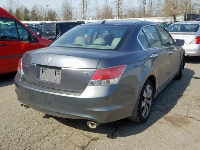 1HGCP36898A020973 - 2008 HONDA ACCORD EXL GRAY photo 4