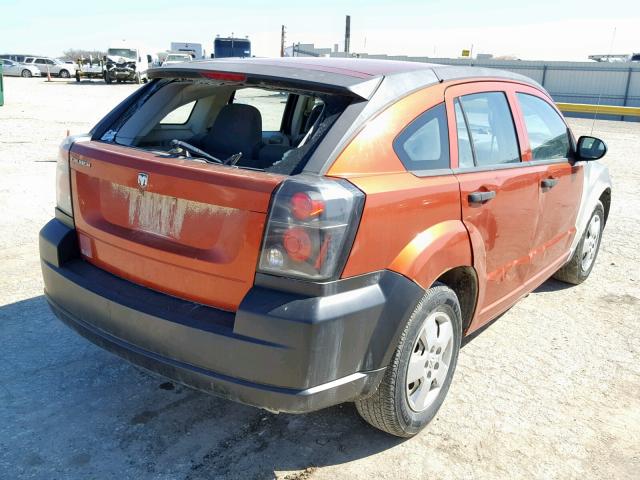 1B3HB28BX7D137529 - 2007 DODGE CALIBER ORANGE photo 4