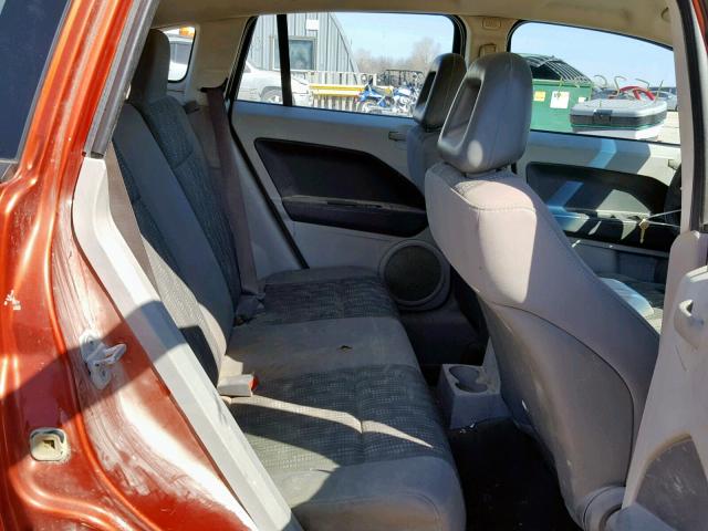 1B3HB28BX7D137529 - 2007 DODGE CALIBER ORANGE photo 6