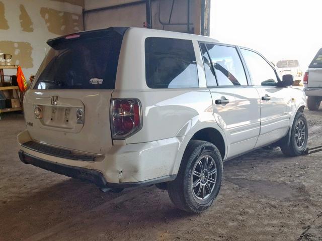 5FNYF28107B045655 - 2007 HONDA PILOT LX WHITE photo 4