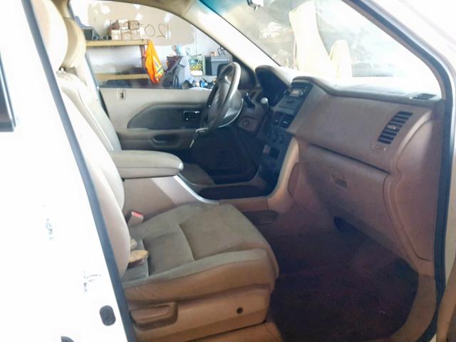 5FNYF28107B045655 - 2007 HONDA PILOT LX WHITE photo 5