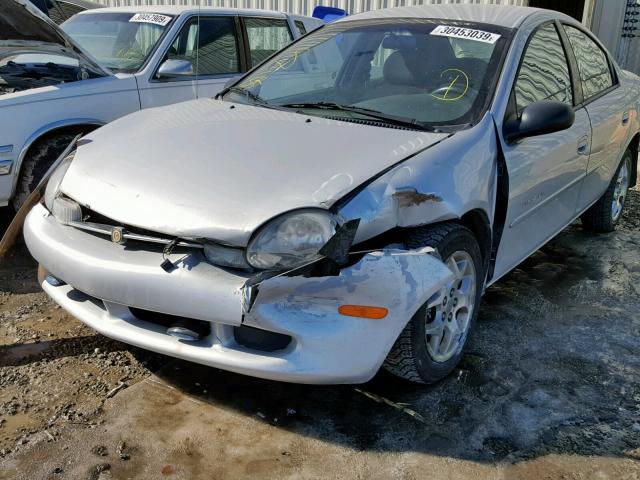 1C3ES46C01D232329 - 2001 CHRYSLER NEON SILVER photo 9