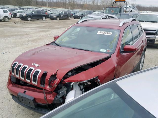 1C4PJMCB2GW345571 - 2016 JEEP CHEROKEE L RED photo 2