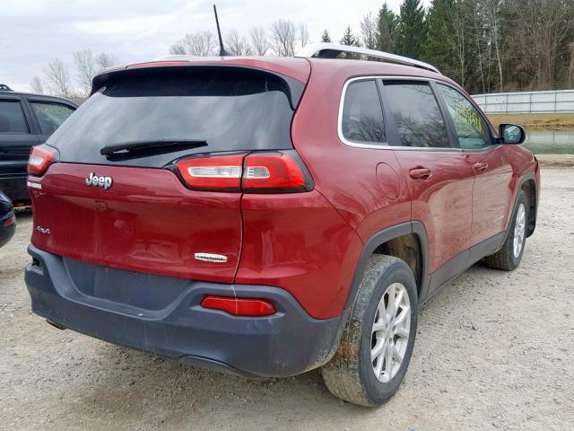 1C4PJMCB2GW345571 - 2016 JEEP CHEROKEE L RED photo 4