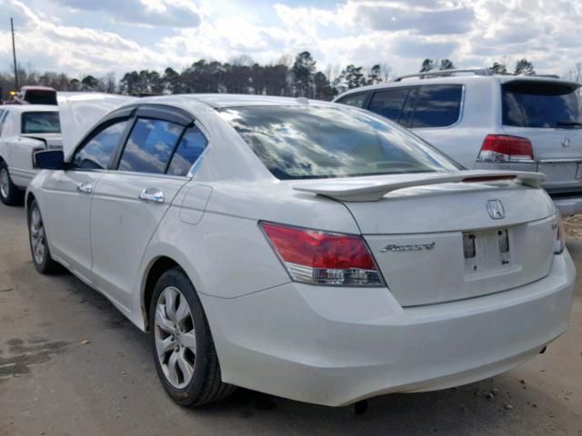 1HGCP36868A030487 - 2008 HONDA ACCORD EXL WHITE photo 3