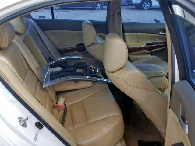 1HGCP36868A030487 - 2008 HONDA ACCORD EXL WHITE photo 6