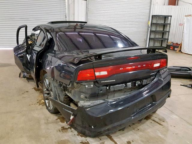 2C3CDXEJ6EH253617 - 2014 DODGE CHARGER SR BLACK photo 3