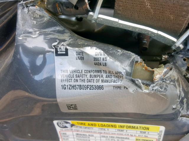 1G1ZH57B09F253066 - 2009 CHEVROLET MALIBU 1LT 灰色 照片 10