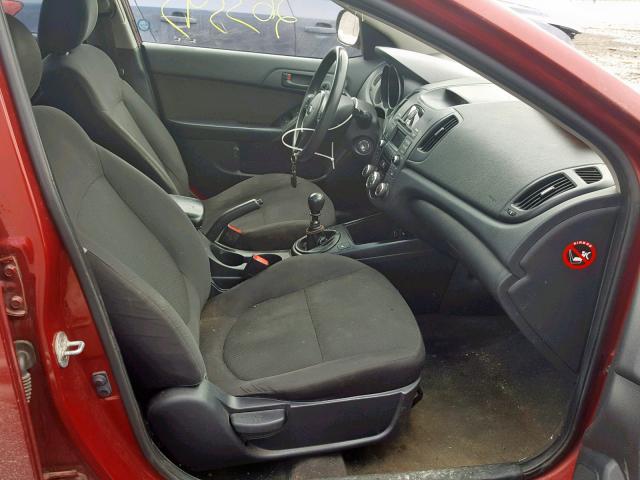 KNAFU4A24A5094911 - 2010 KIA FORTE EX RED photo 5