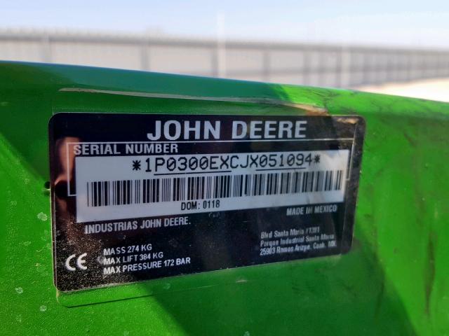 1P0300EXCJX051094 - 2018 JOHN DEERE 3025E GREEN photo 10