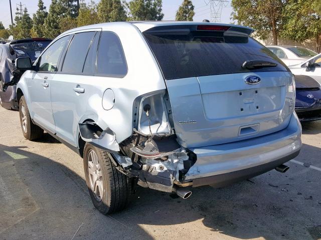 2FMDK38CX8BA75886 - 2008 FORD EDGE SEL BLUE photo 3