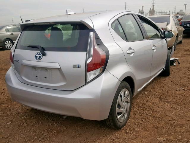 JTDKDTB37F1103232 - 2015 TOYOTA PRIUS C SILVER photo 4