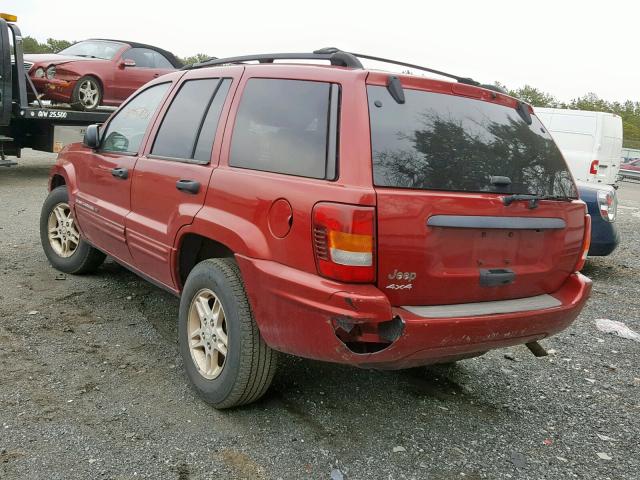 1J4GW48S64C110446 - 2004 JEEP GRAND CHER RED photo 3