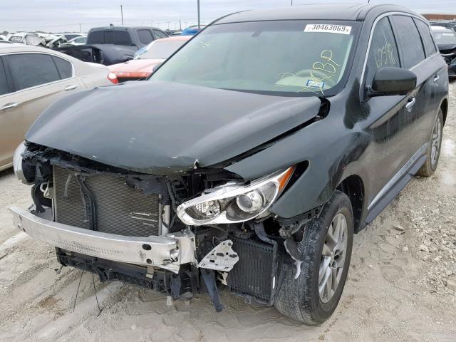 5N1AL0MN9DC301187 - 2013 INFINITI JX35 GREEN photo 2