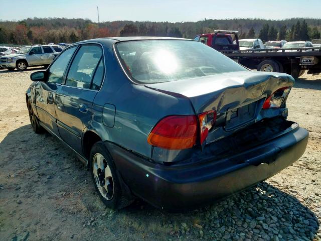 2HGEJ6676WH527119 - 1998 HONDA CIVIC LX BLUE photo 3