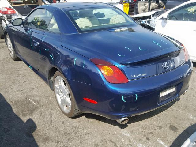 JTHFN48Y040060040 - 2004 LEXUS SC 430 BLUE photo 3