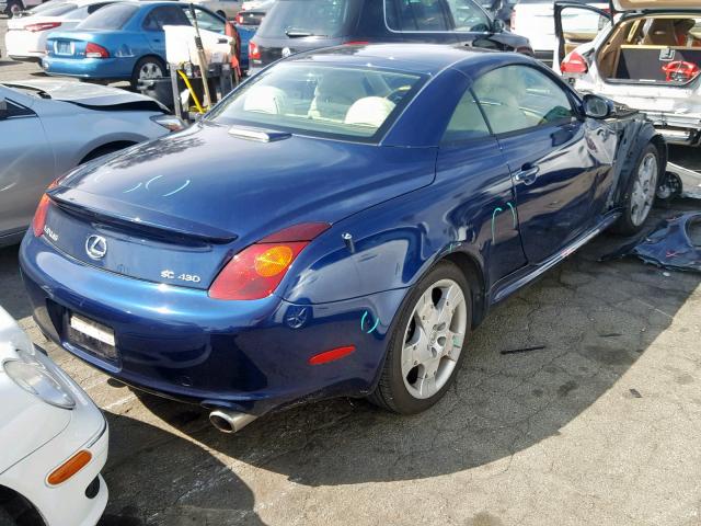 JTHFN48Y040060040 - 2004 LEXUS SC 430 BLUE photo 4