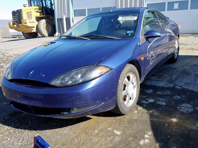 1ZWFT61L5X5761044 - 1999 MERCURY COUGAR V6 BLUE photo 2