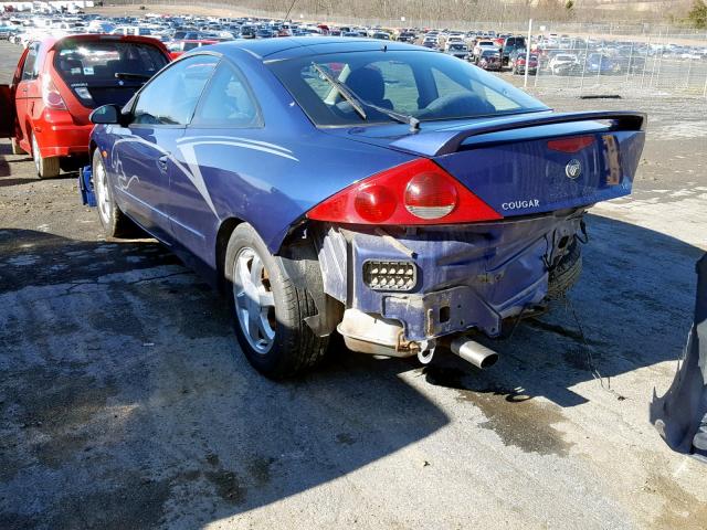 1ZWFT61L5X5761044 - 1999 MERCURY COUGAR V6 BLUE photo 3