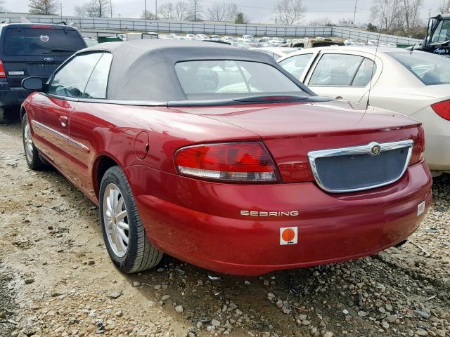 1C3EL55U81N624515 - 2001 CHRYSLER SEBRING LX RED photo 3