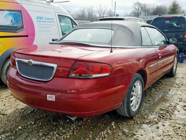 1C3EL55U81N624515 - 2001 CHRYSLER SEBRING LX RED photo 4