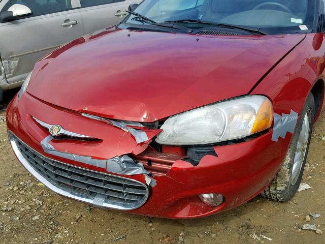 1C3EL55U81N624515 - 2001 CHRYSLER SEBRING LX RED photo 9