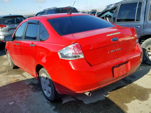 1FAHP34N18W123620 - 2008 FORD FOCUS S/SE RED photo 3