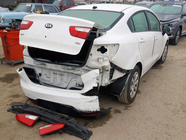 KNADM4A39F6521274 - 2015 KIA RIO LX WHITE photo 4