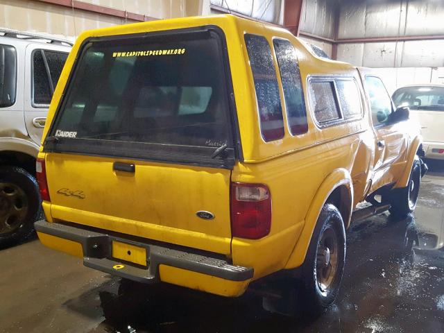1FTYR11U42PA43685 - 2002 FORD RANGER YELLOW photo 4