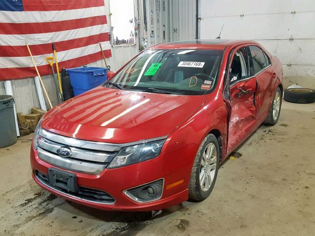 3FADP0L30CR160375 - 2012 FORD FUSION HYB RED photo 2