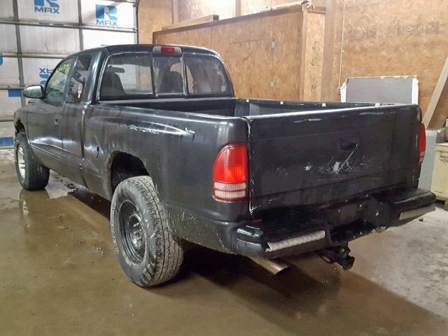 1D7HG42N63S314927 - 2003 DODGE DAKOTA SLT BLACK photo 3