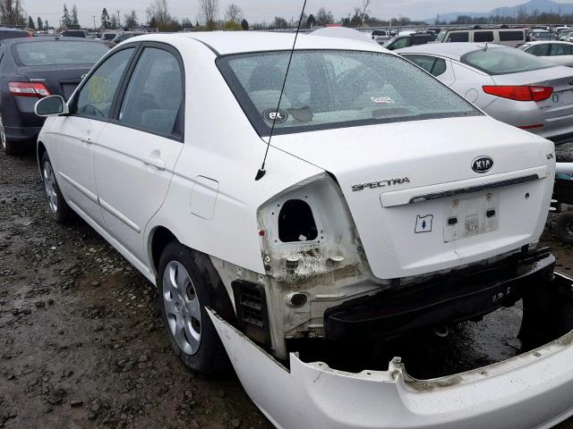 KNAFE222495640621 - 2009 KIA SPECTRA EX WHITE photo 3