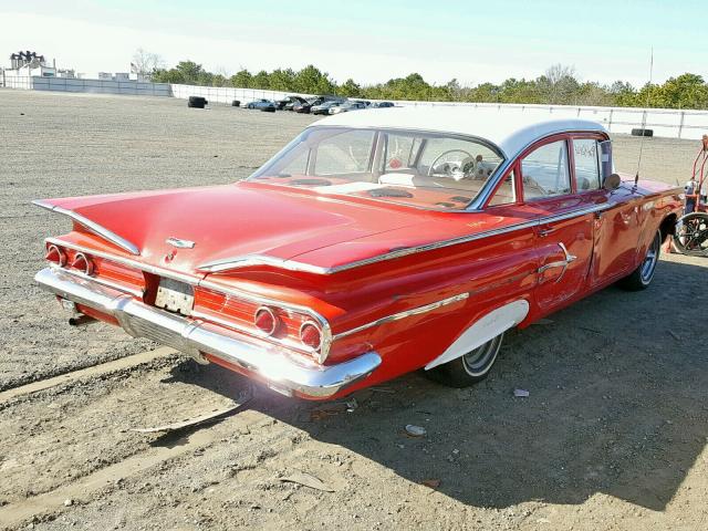 01519B146615 - 1960 CHEVROLET BEL AIR RED photo 4