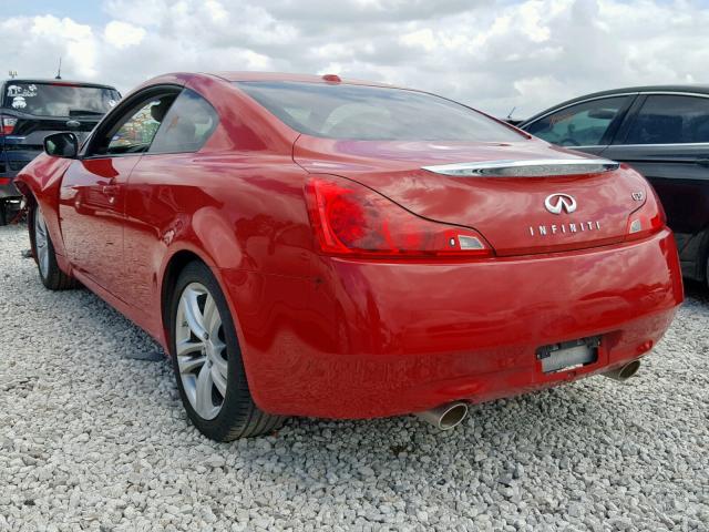 JNKCV64E68M114529 - 2008 INFINITI G37 BASE RED photo 3