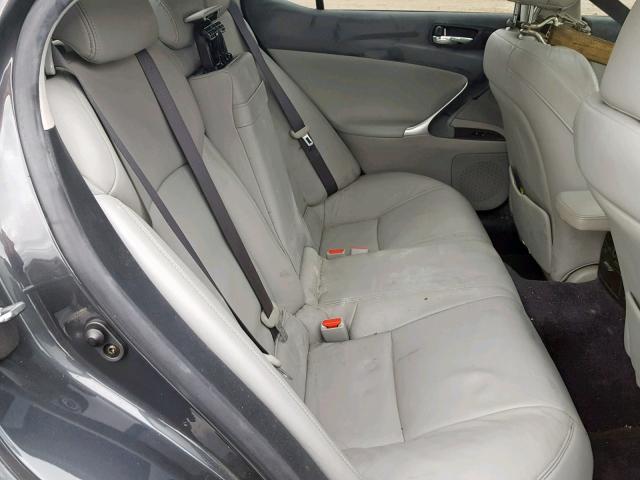 JTHBE262365004519 - 2006 LEXUS IS 350 GRAY photo 6