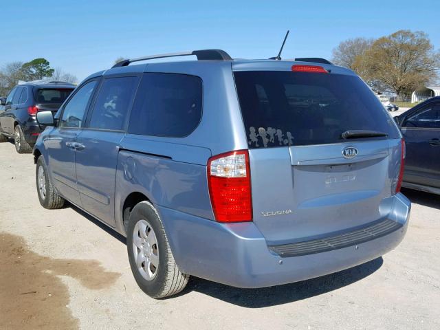 KNDMG4C38A6359105 - 2010 KIA SEDONA LX BLUE photo 3