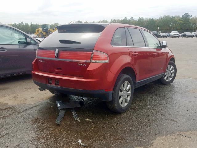 2LMDU68C87BJ04221 - 2007 LINCOLN MKX RED photo 4