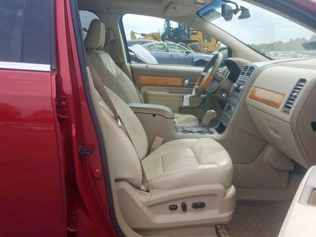 2LMDU68C87BJ04221 - 2007 LINCOLN MKX RED photo 5