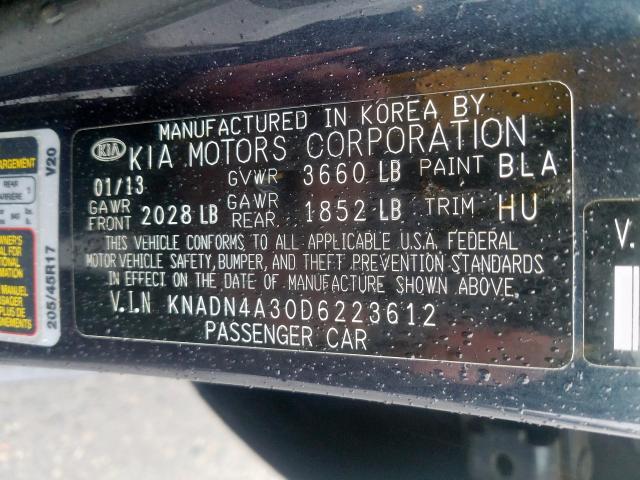 KNADN4A30D6223612 - 2013 KIA RIO EX  photo 10