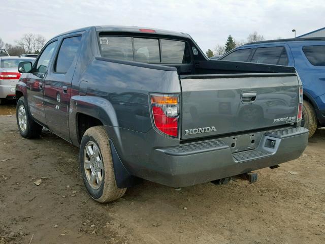 2HJYK16568H526531 - 2008 HONDA RIDGELINE GRAY photo 3