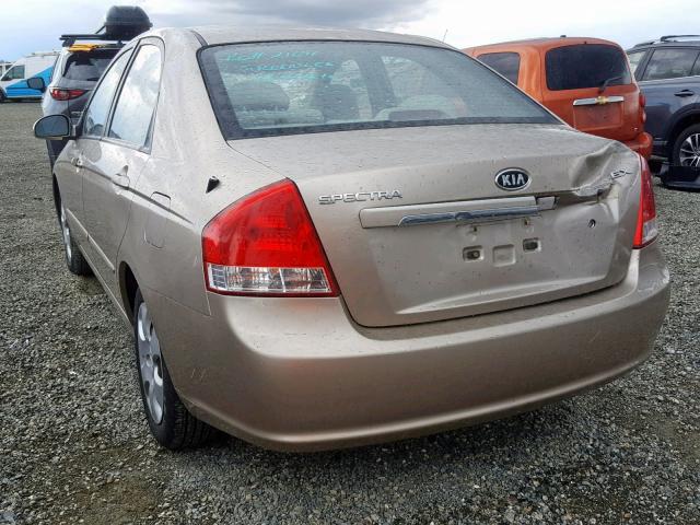 KNAFE222795613803 - 2009 KIA SPECTRA EX BEIGE photo 3