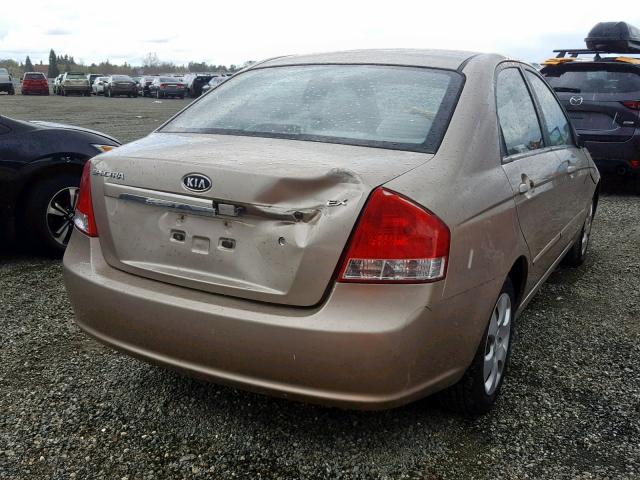 KNAFE222795613803 - 2009 KIA SPECTRA EX BEIGE photo 4