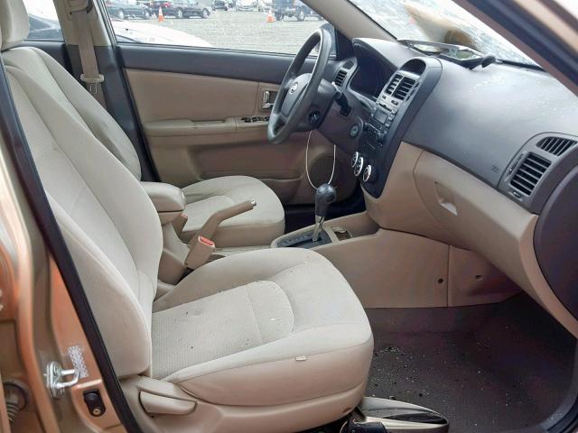 KNAFE222795613803 - 2009 KIA SPECTRA EX BEIGE photo 5