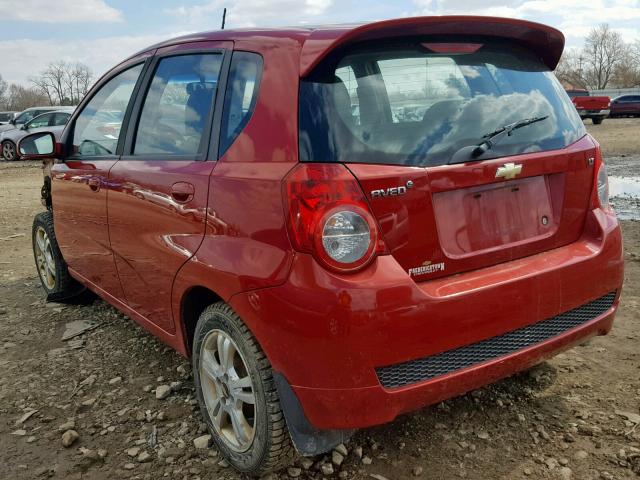 KL1TG6DE9BB209026 - 2011 CHEVROLET AVEO LT RED photo 3