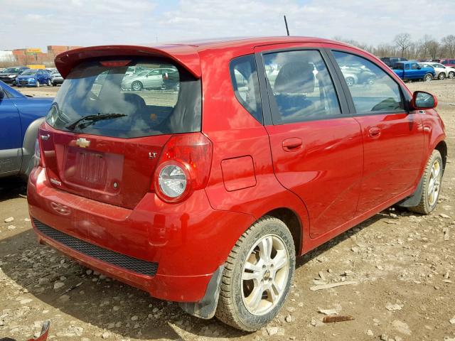 KL1TG6DE9BB209026 - 2011 CHEVROLET AVEO LT RED photo 4