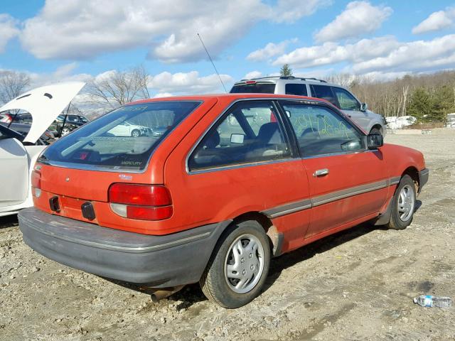 3MABM1157KR602037 - 1989 MERCURY TRACER RED photo 4